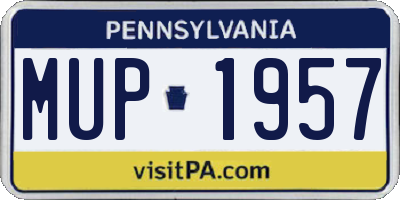 PA license plate MUP1957
