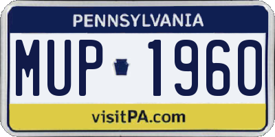 PA license plate MUP1960