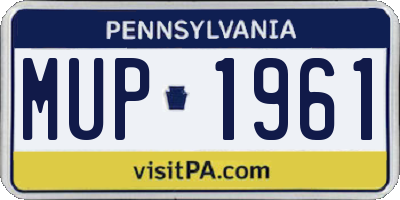 PA license plate MUP1961