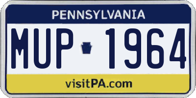 PA license plate MUP1964