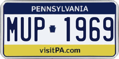 PA license plate MUP1969