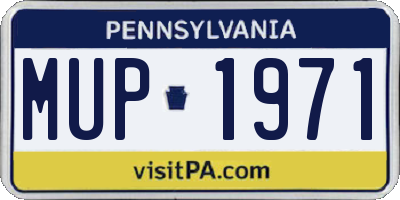 PA license plate MUP1971