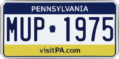 PA license plate MUP1975