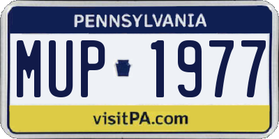 PA license plate MUP1977