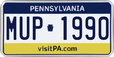PA license plate MUP1990
