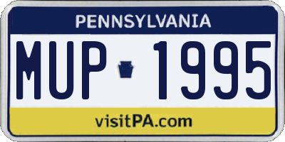 PA license plate MUP1995
