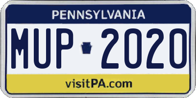 PA license plate MUP2020
