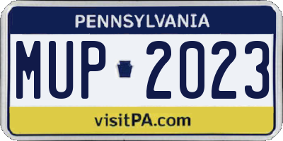 PA license plate MUP2023