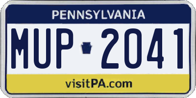 PA license plate MUP2041