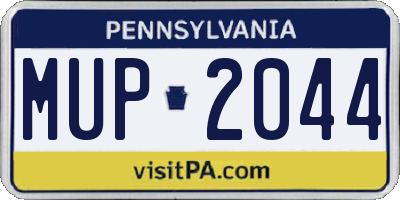 PA license plate MUP2044