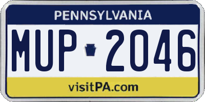 PA license plate MUP2046