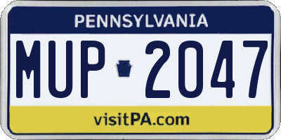 PA license plate MUP2047