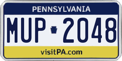 PA license plate MUP2048