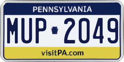 PA license plate MUP2049