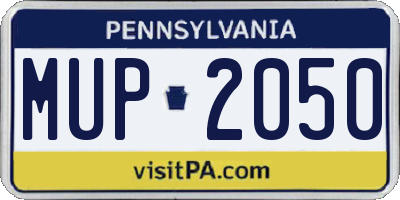 PA license plate MUP2050