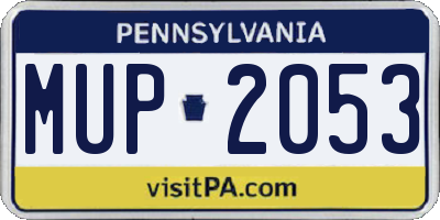 PA license plate MUP2053