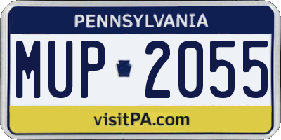 PA license plate MUP2055
