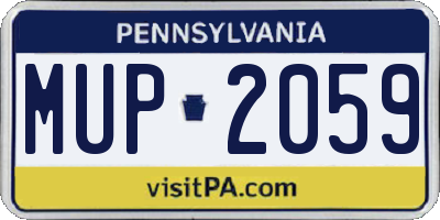 PA license plate MUP2059