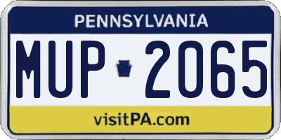 PA license plate MUP2065