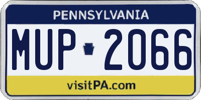 PA license plate MUP2066