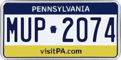 PA license plate MUP2074