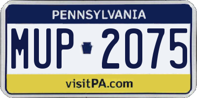 PA license plate MUP2075