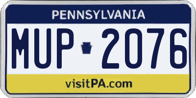 PA license plate MUP2076