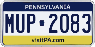 PA license plate MUP2083