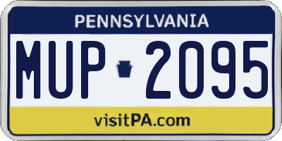 PA license plate MUP2095