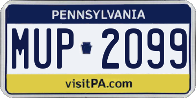 PA license plate MUP2099