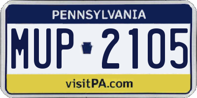 PA license plate MUP2105