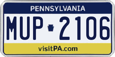 PA license plate MUP2106