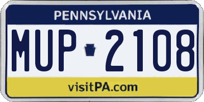PA license plate MUP2108