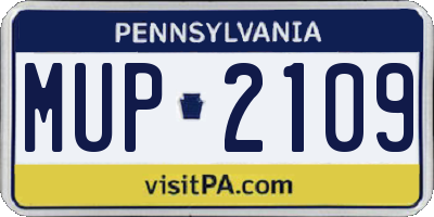 PA license plate MUP2109