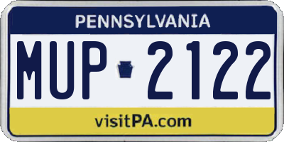 PA license plate MUP2122