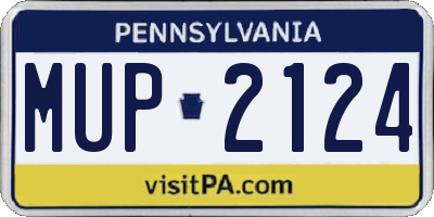 PA license plate MUP2124