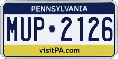 PA license plate MUP2126