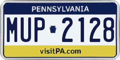 PA license plate MUP2128