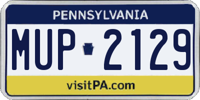 PA license plate MUP2129