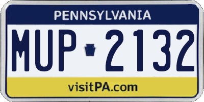 PA license plate MUP2132
