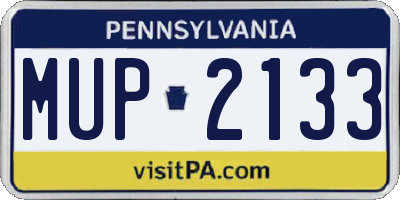 PA license plate MUP2133