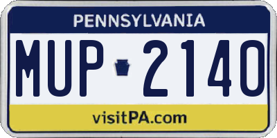 PA license plate MUP2140