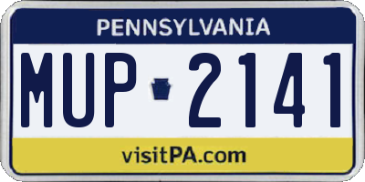 PA license plate MUP2141
