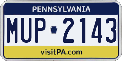 PA license plate MUP2143