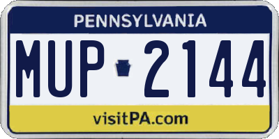 PA license plate MUP2144