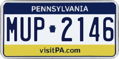 PA license plate MUP2146