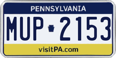 PA license plate MUP2153