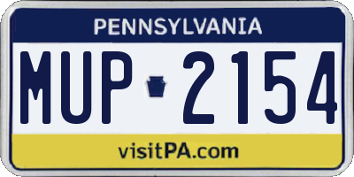 PA license plate MUP2154