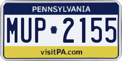 PA license plate MUP2155