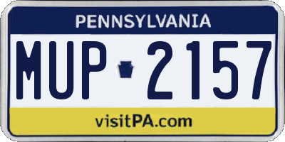 PA license plate MUP2157